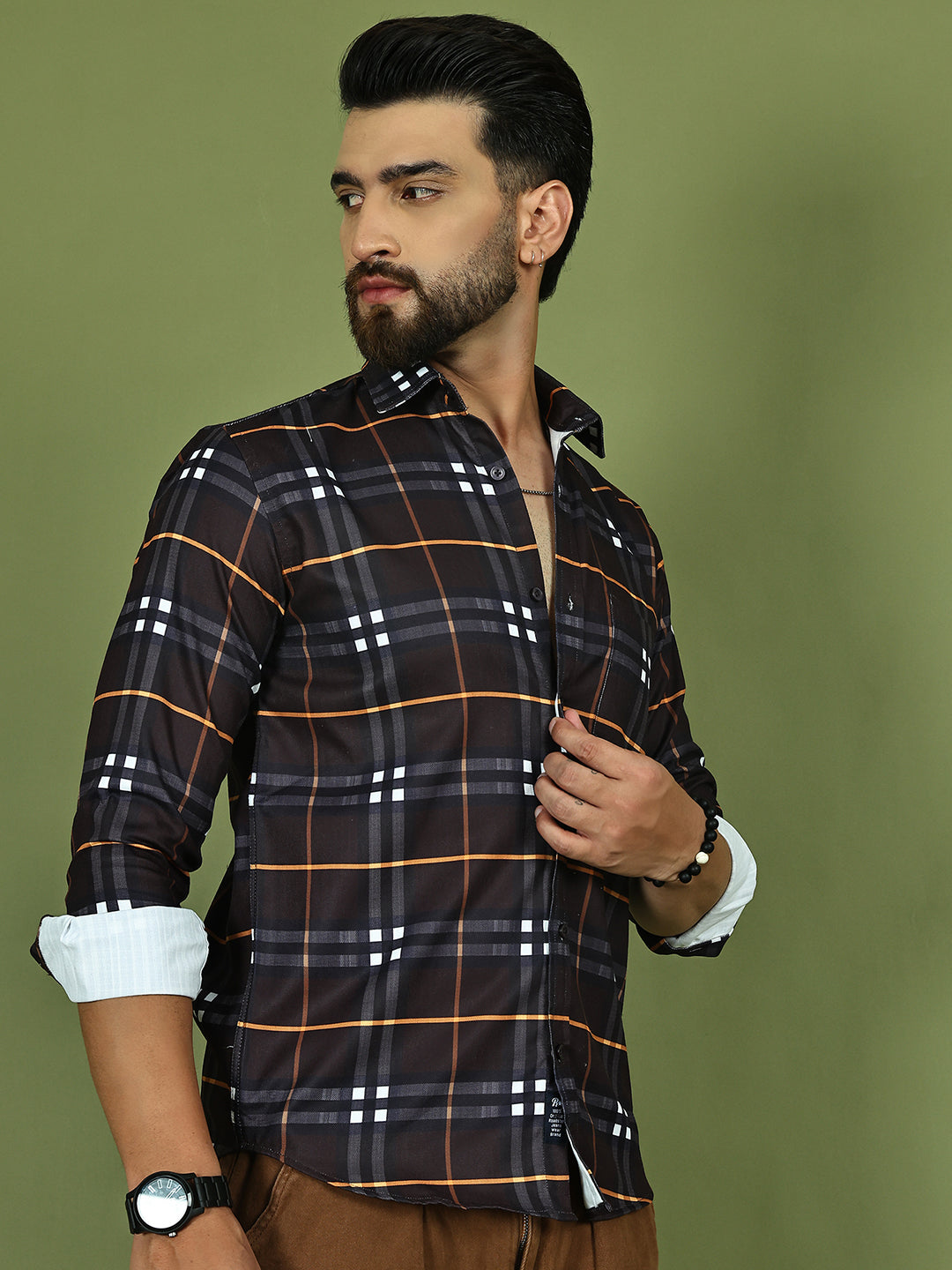 Checkered Casual Shirt for Men ( RDSH 015Coffee )