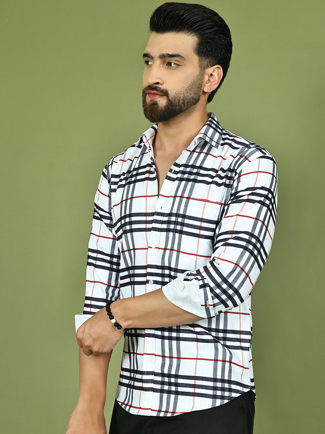 Checkered Casual Shirt for Men ( RDSH 015White )