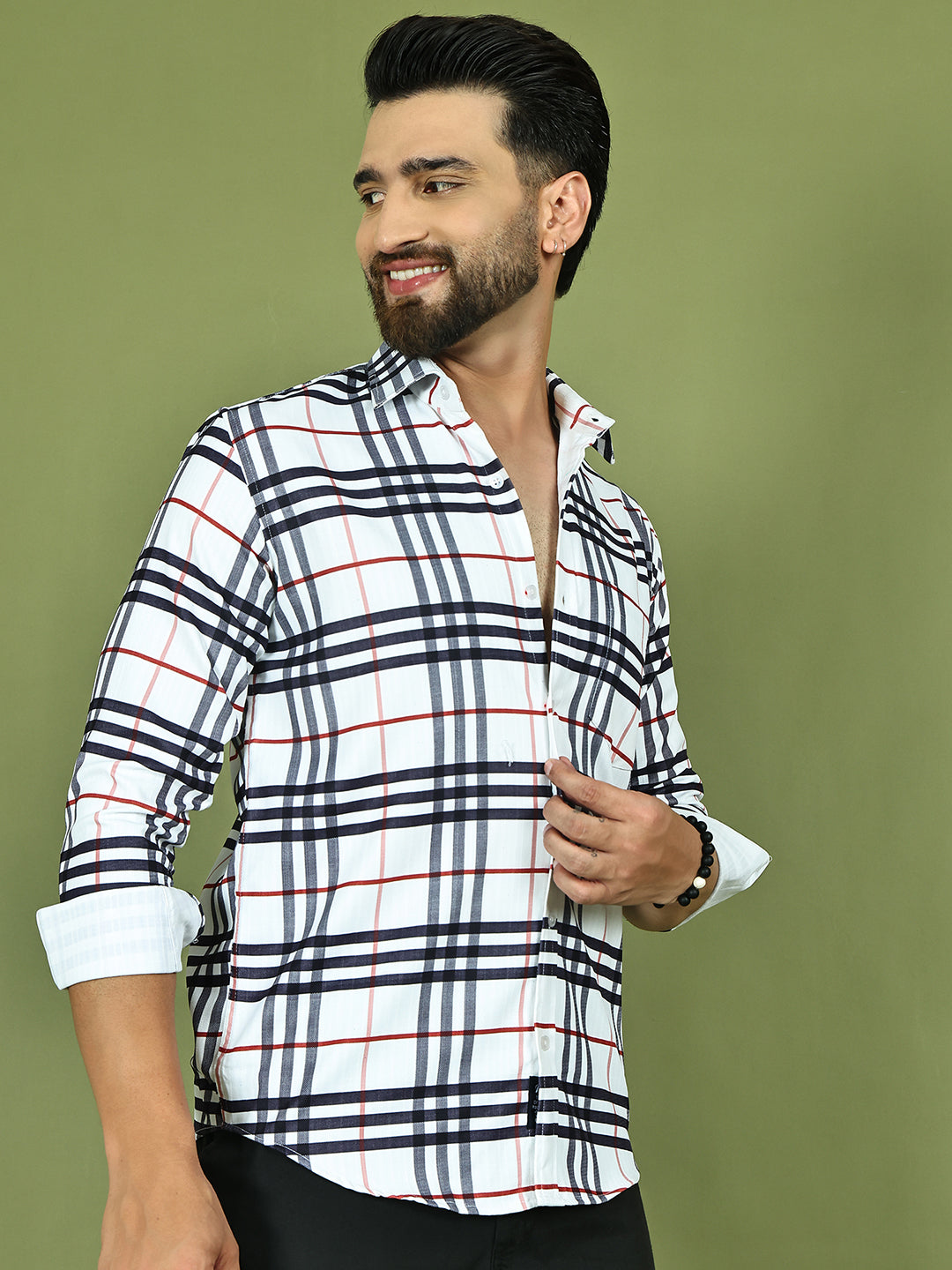 Checkered Casual Shirt for Men ( RDSH 015White )