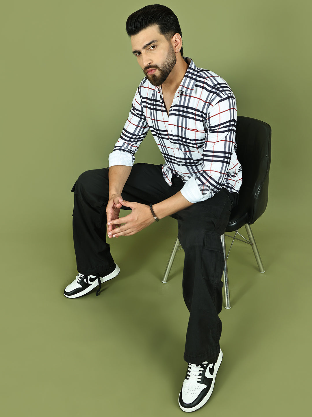 Checkered Casual Shirt for Men ( RDSH 015White )