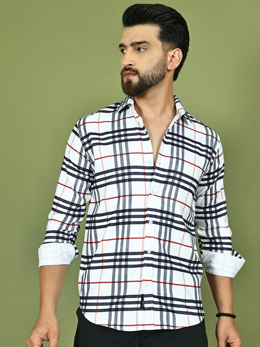 Checkered Casual Shirt for Men ( RDSH 015White )