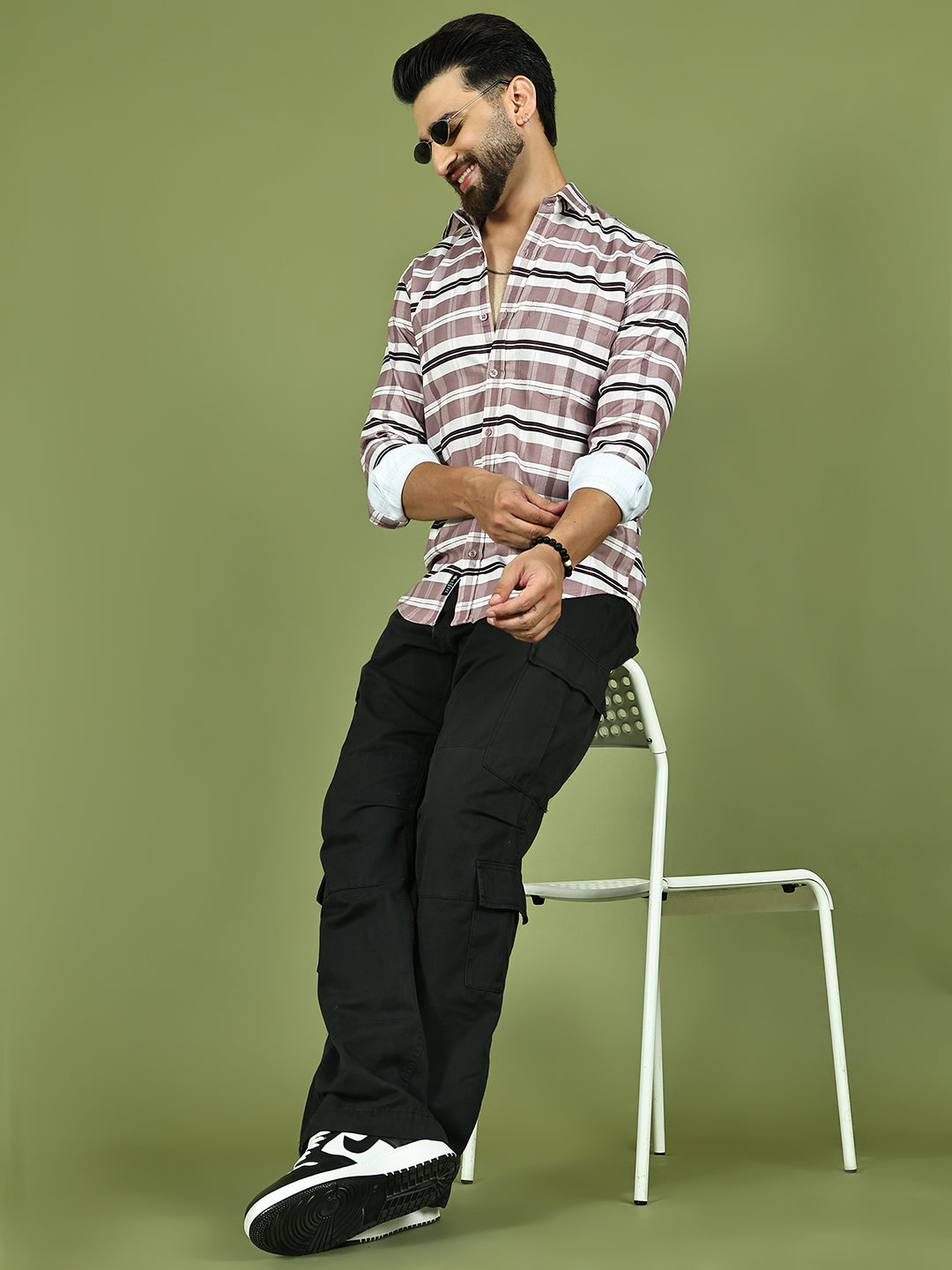 Classic Textured Pure Cotton Casual Shirt ( RDSH 016Brown )