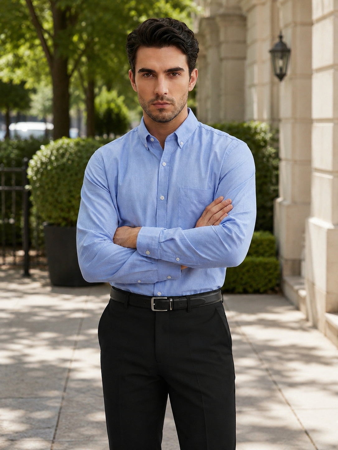 Casual Cotton Blend Shirt for Men ( RDSH 017Blue )