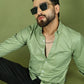 Casual Cotton Blend Shirt for Men ( RDSH 017Pista )
