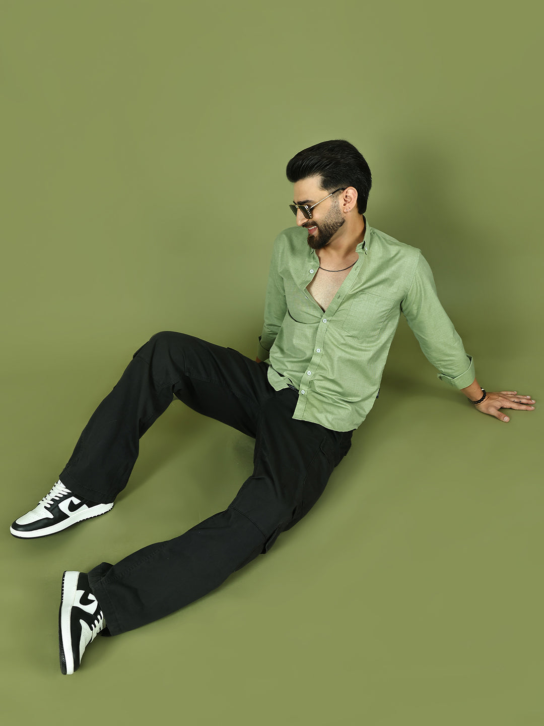 Casual Cotton Blend Shirt for Men ( RDSH 017Pista )
