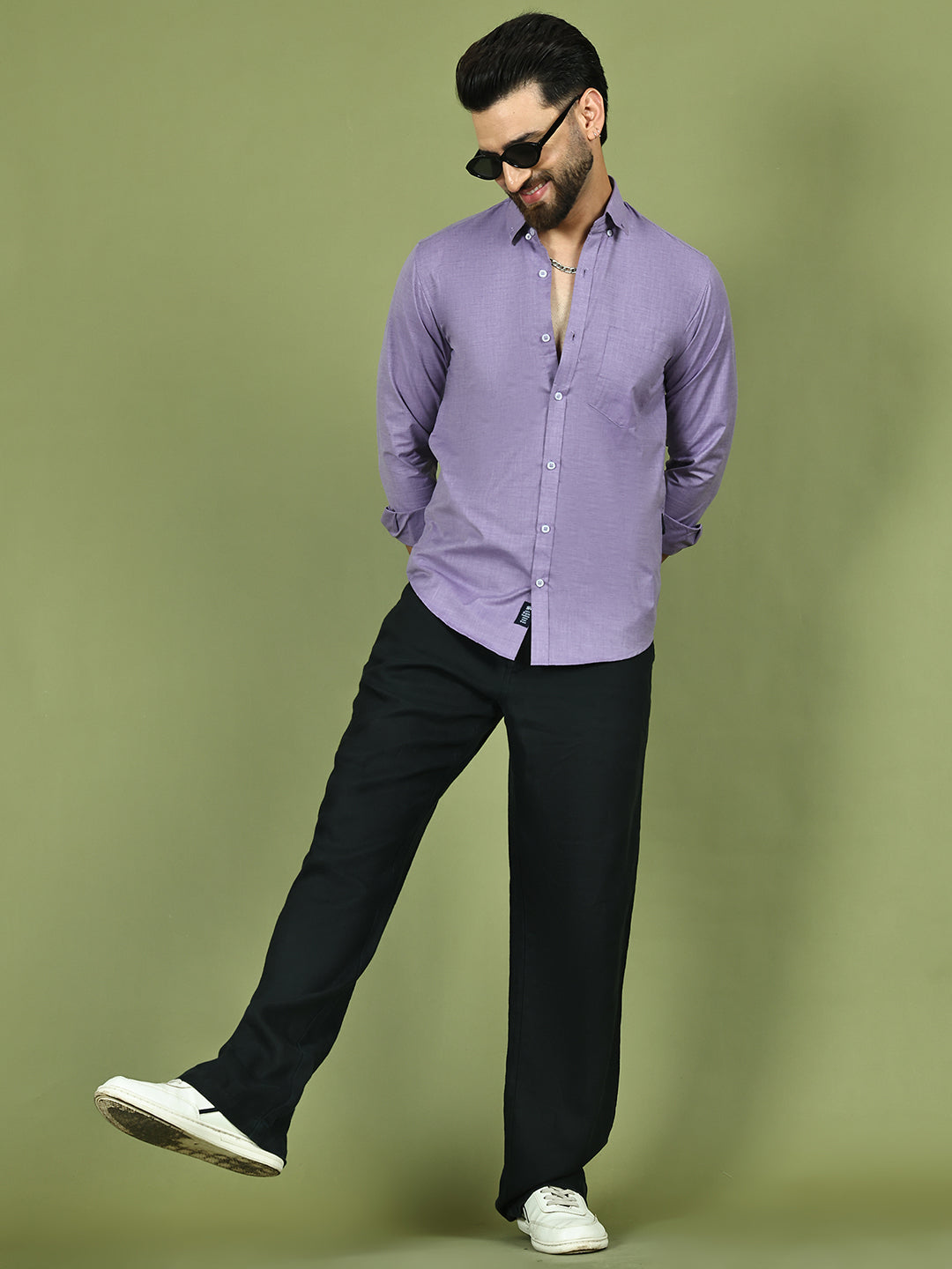 Casual Cotton Blend Shirt for Men ( RDSH 017Purple )