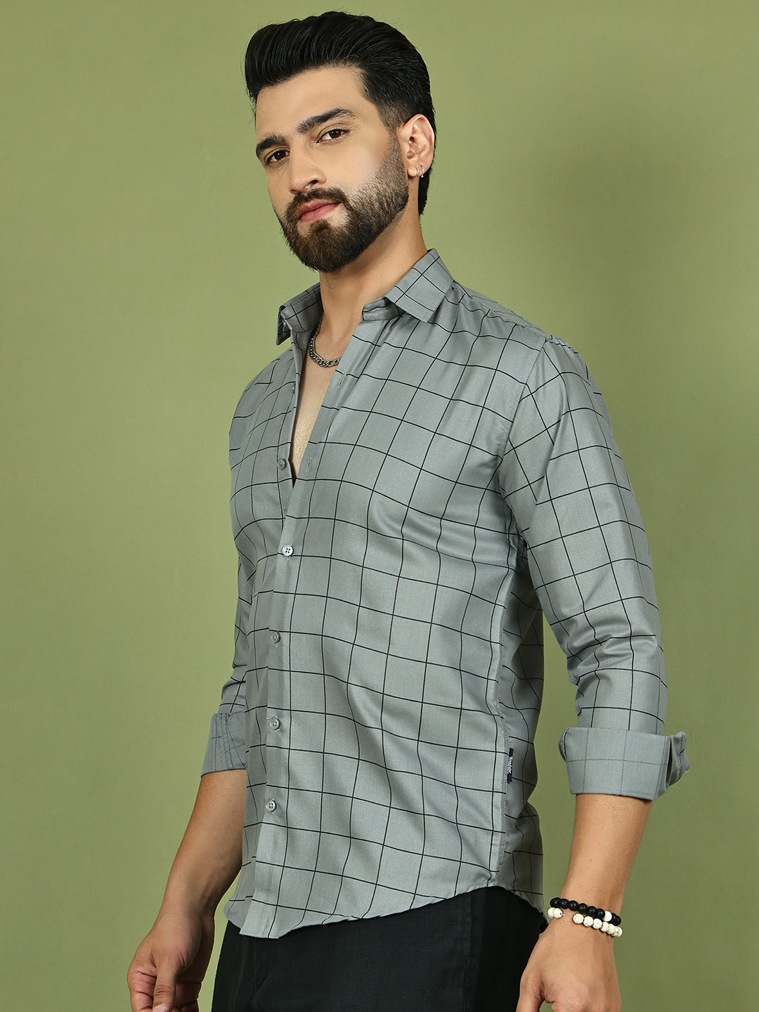Classic Checked Shirt for Men ( RDSH 018Grey )