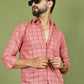 Classic Checked Shirt for Men ( RDSH 018Peach )
