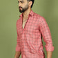 Classic Checked Shirt for Men ( RDSH 018Peach )