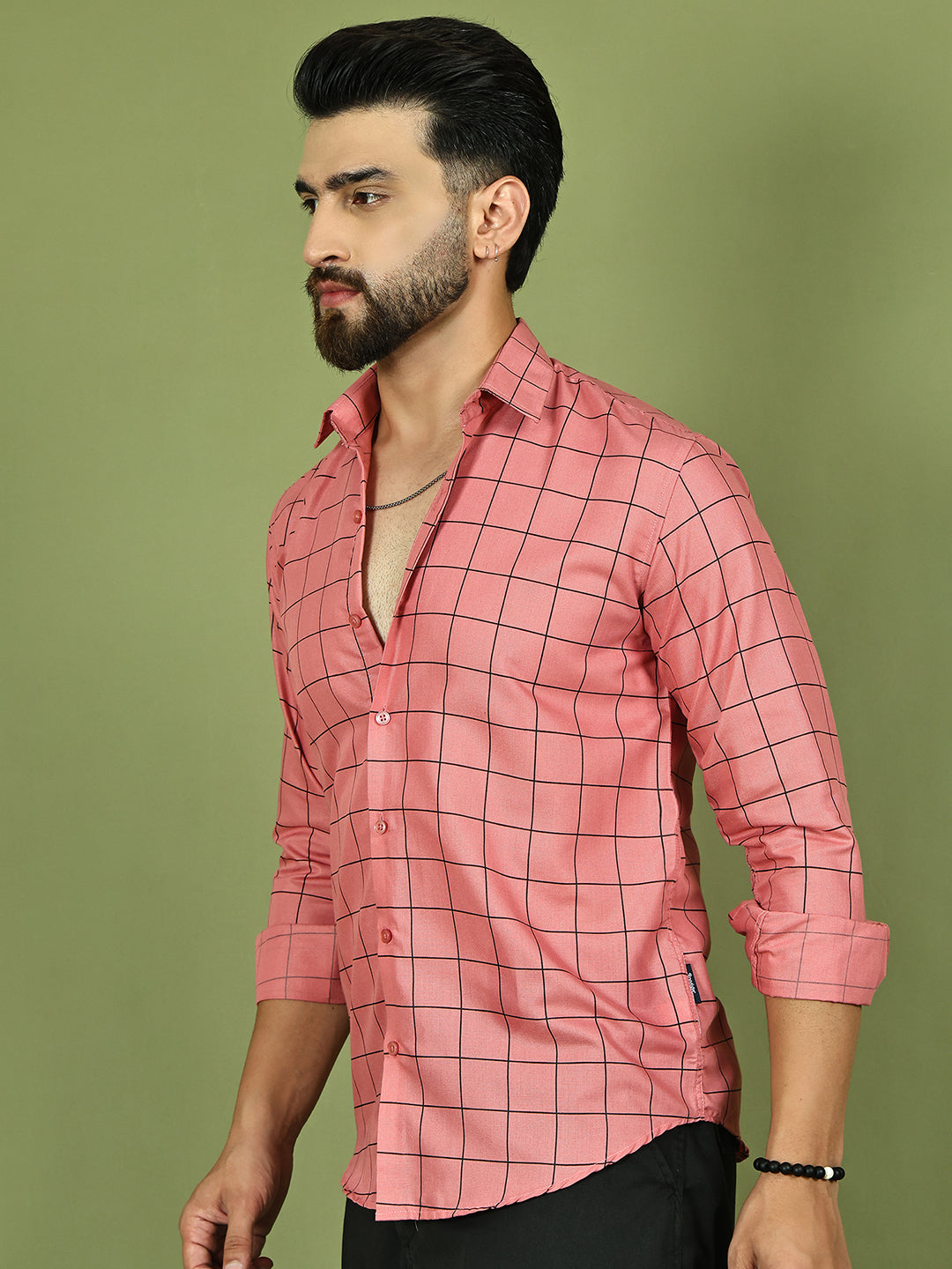 Classic Checked Shirt for Men ( RDSH 018Peach )
