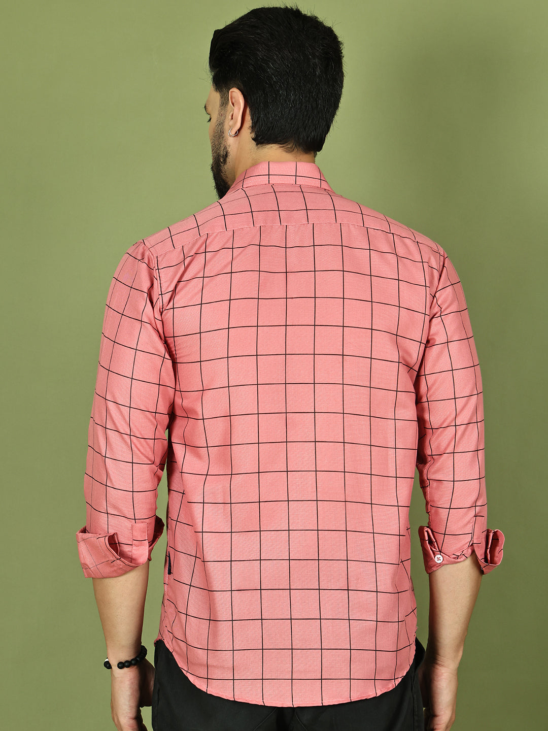Classic Checked Shirt for Men ( RDSH 018Peach )