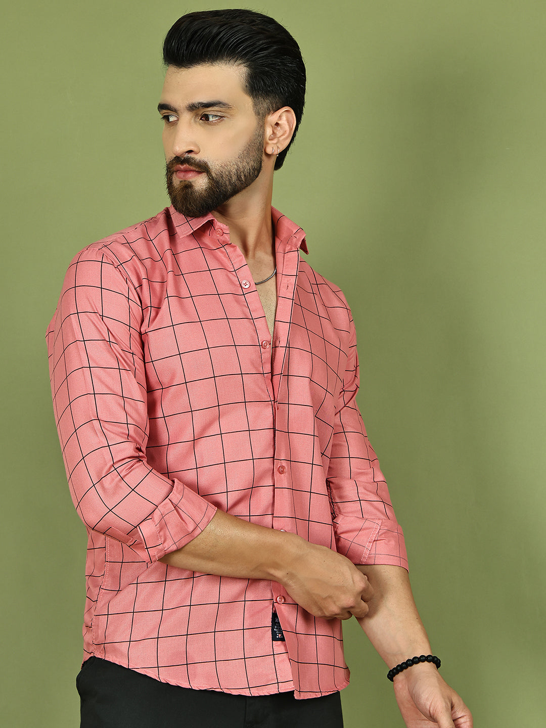 Classic Checked Shirt for Men ( RDSH 018Peach )