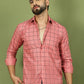 Classic Checked Shirt for Men ( RDSH 018Peach )