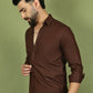 Men's Casual Cotton Blend Shirt ( RDSH 019Coffee )