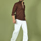 Men's Casual Cotton Blend Shirt ( RDSH 019Coffee )