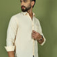 Men's Casual Cotton Blend Shirt ( RDSH 019Cream )