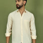 Men's Casual Cotton Blend Shirt ( RDSH 019Cream )