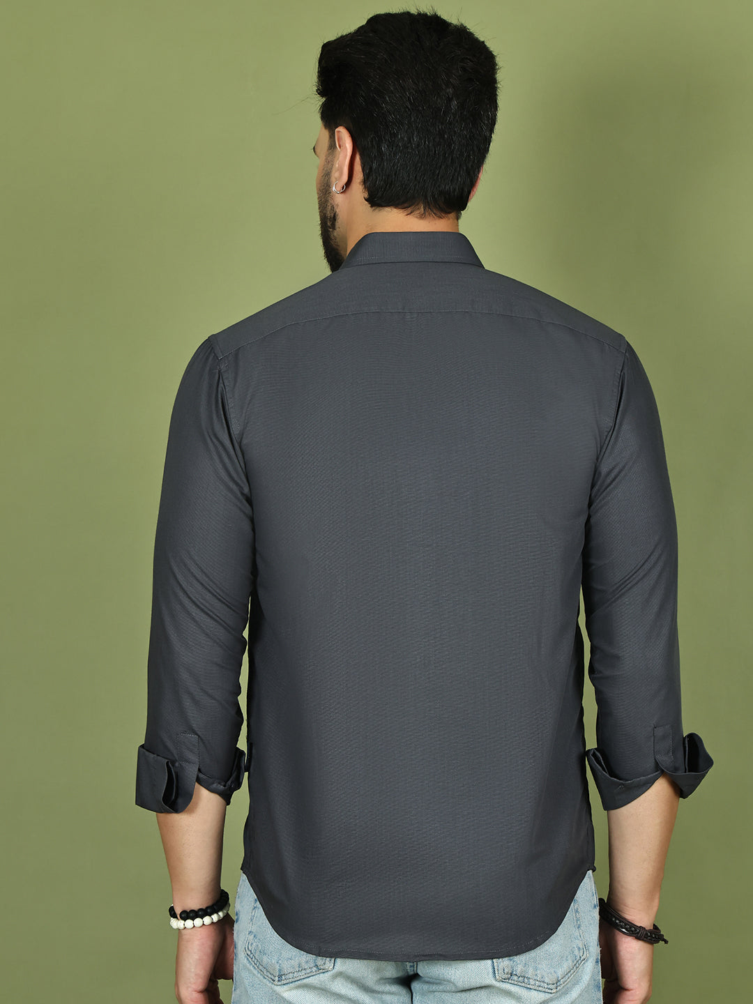 Men's Casual Cotton Blend Shirt ( RDSH 019Grey )