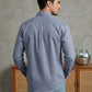 Men's Casual Cotton Blend Shirt ( RDSH 019Light-Grey )