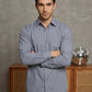 Men's Casual Cotton Blend Shirt ( RDSH 019Light-Grey )