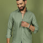 Men's Casual Cotton Blend Shirt ( RDSH 019Steel-Grey )