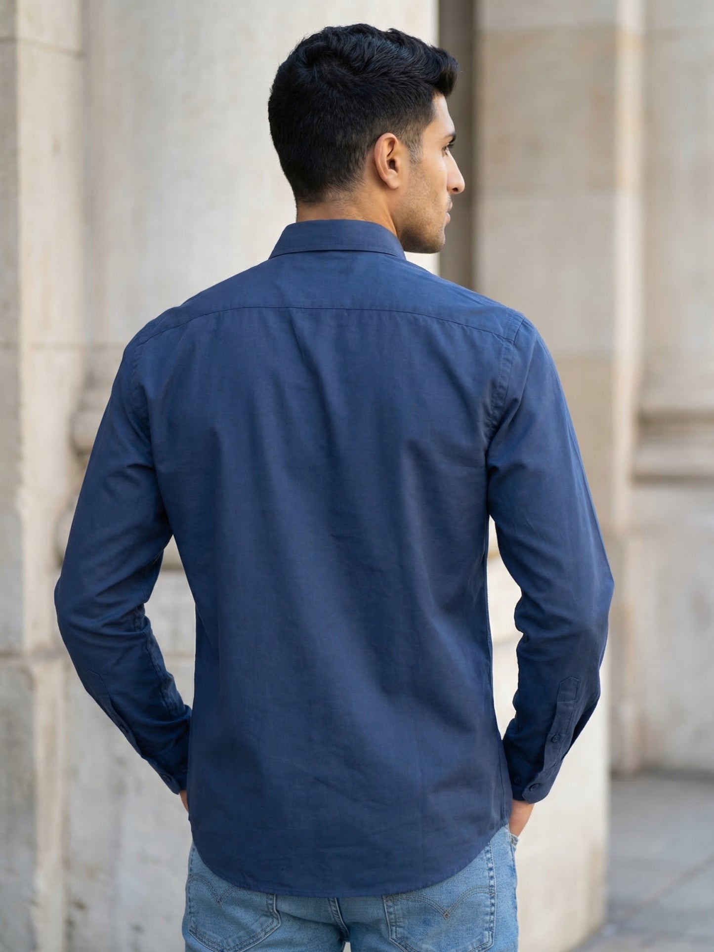 Men's Casual Cotton Blend Shirt ( RDSH 019Teal )