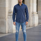 Men's Casual Cotton Blend Shirt ( RDSH 019Teal )
