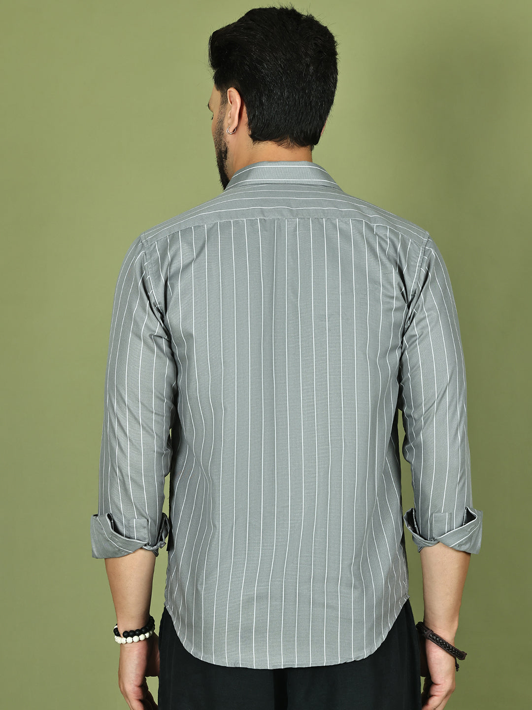 Striped Casual Shirt for Mens. ( RDSH 020Grey )