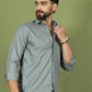 Striped Casual Shirt for Mens. ( RDSH 020Grey )