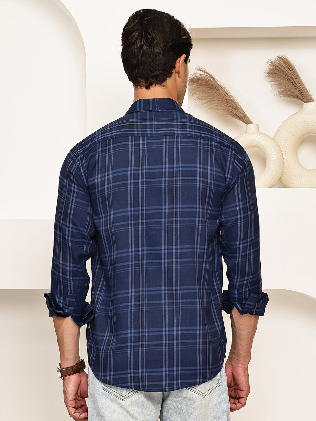 Classic Checks Casual Shirt for Men ( RDSH 021Blue )