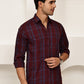 Classic Checks Casual Shirt for Men ( RDSH 021Maroon )