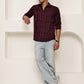 Classic Checks Casual Shirt for Men ( RDSH 021Maroon )