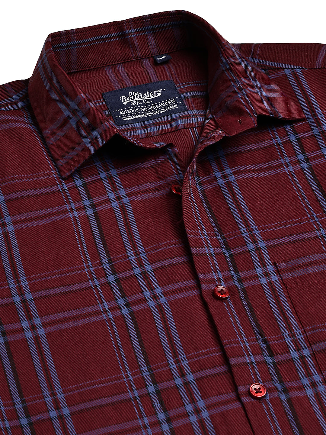 Classic Checks Casual Shirt for Men ( RDSH 021Maroon )