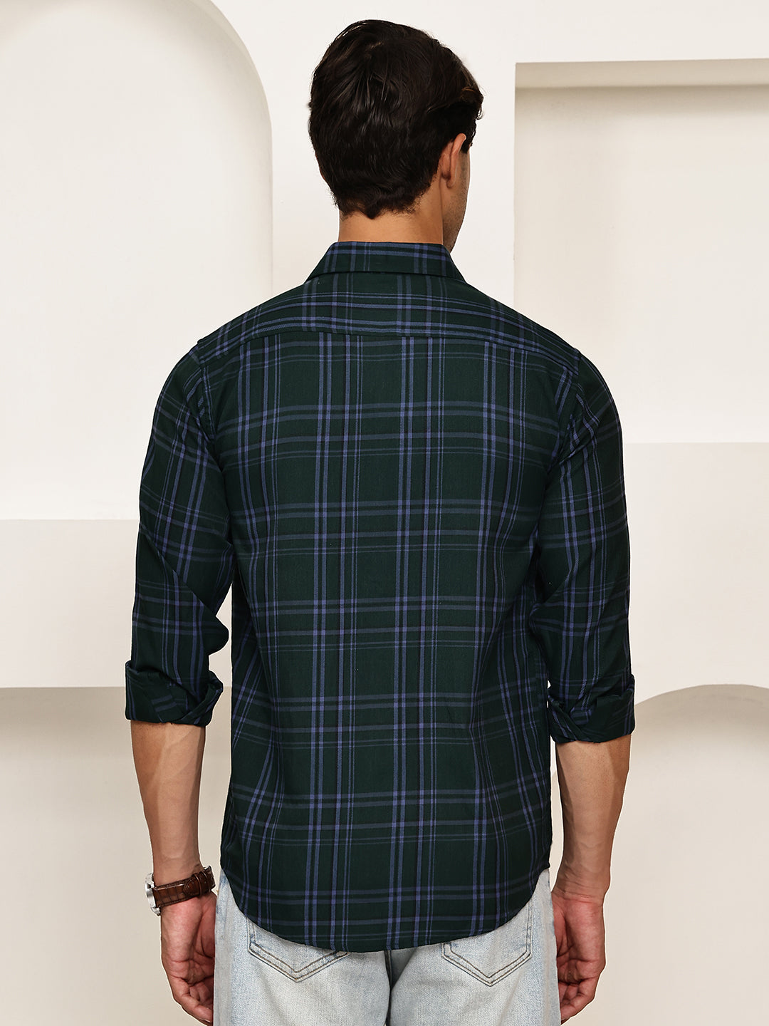 Classic Checks Casual Shirt for Men ( RDSH 021Olive )