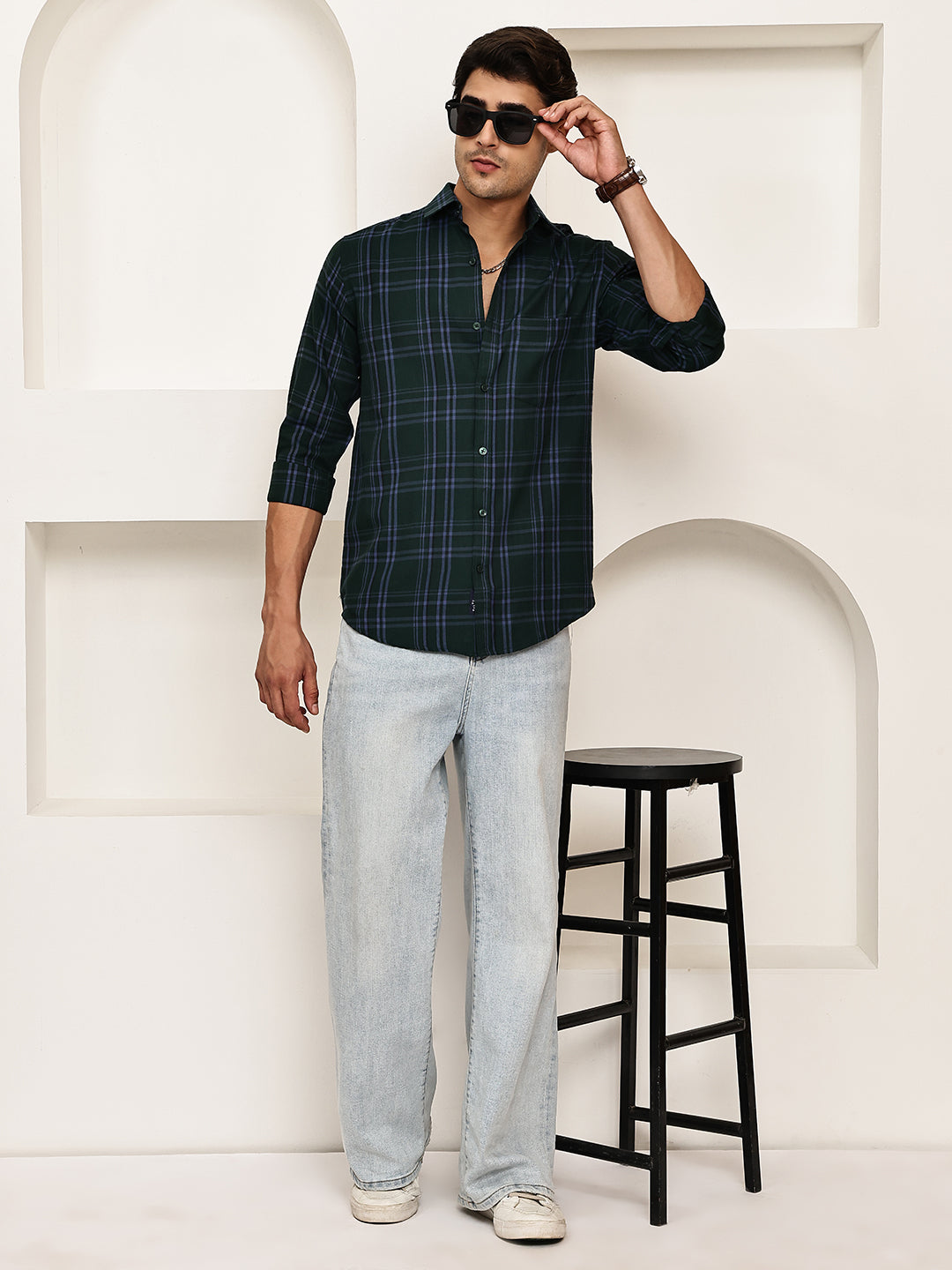 Classic Checks Casual Shirt for Men ( RDSH 021Olive )