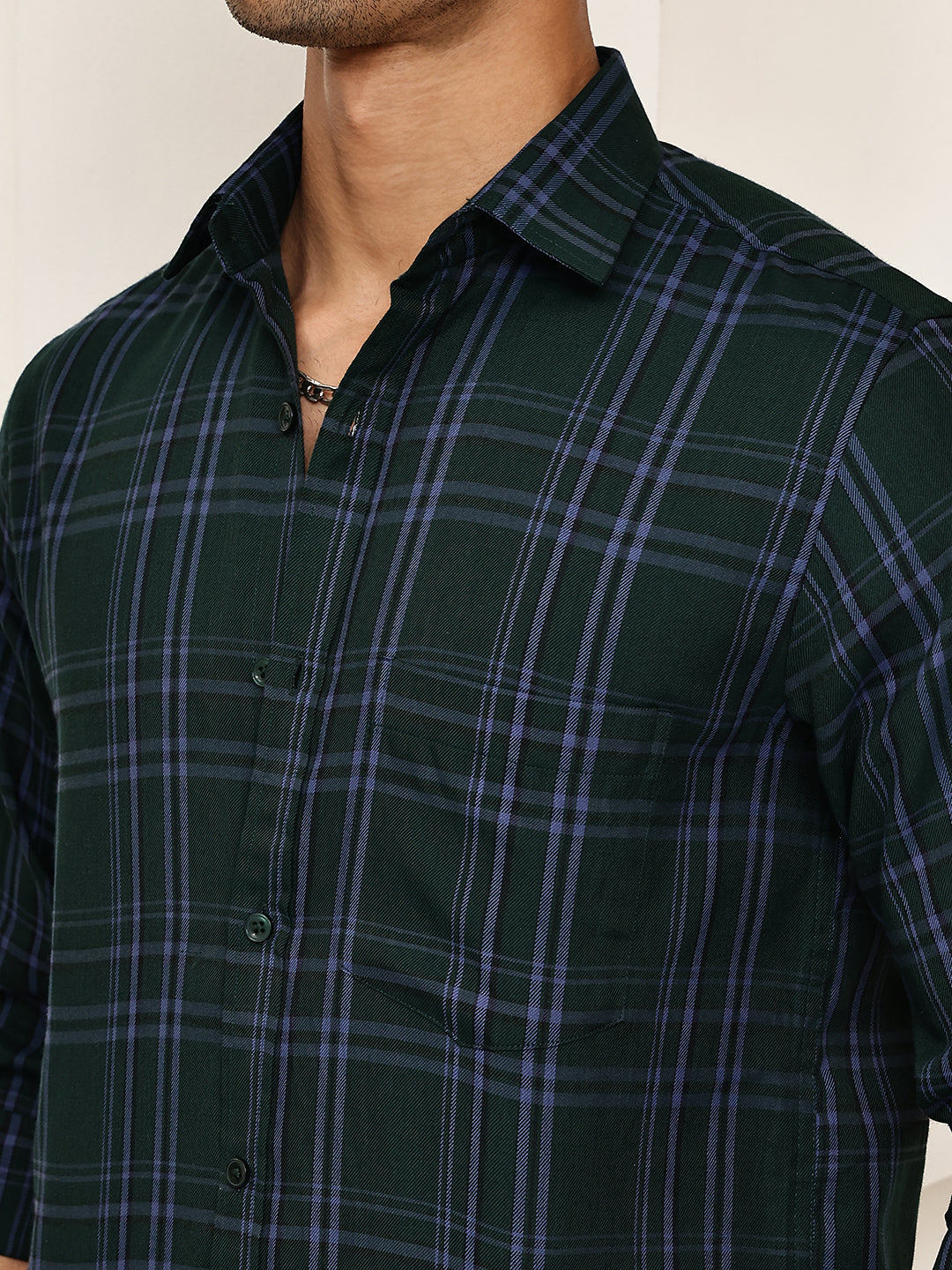 Classic Checks Casual Shirt for Men ( RDSH 021Olive )