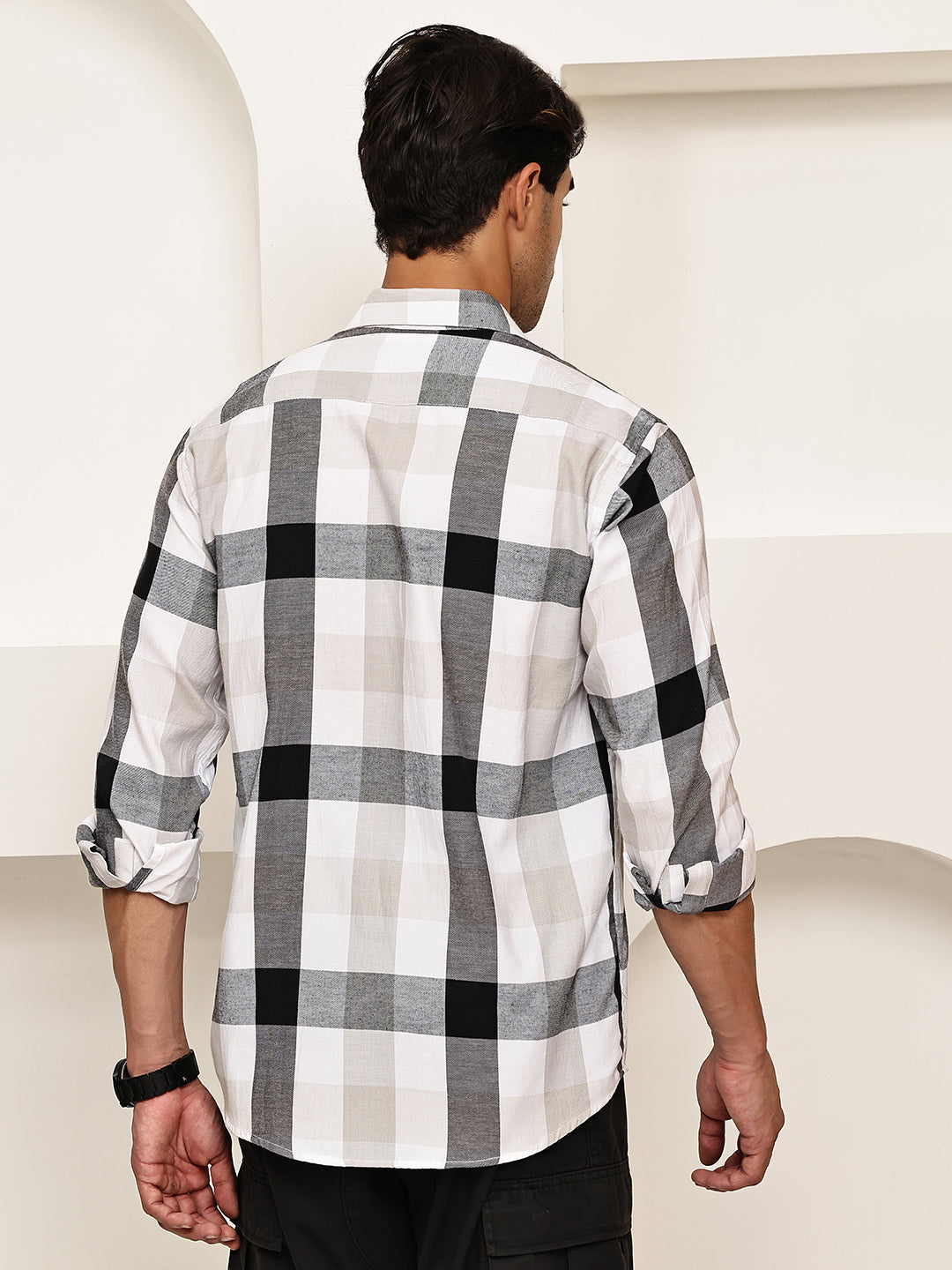 Checked Casual Shirts for Men ( RDSH 022Black )
