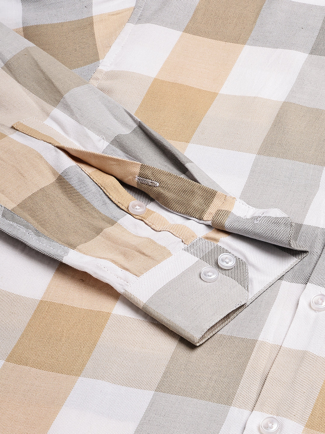 Checked Casual Shirts for Men ( RDSH 022Cream )