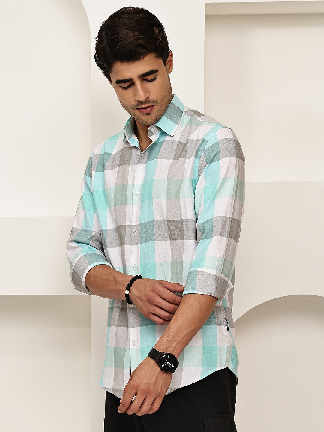 Checked Casual Shirts for Men ( RDSH 022Sky )