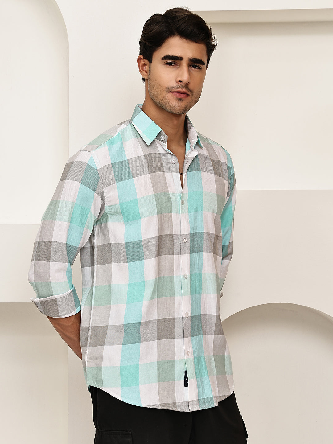 Checked Casual Shirts for Men ( RDSH 022Sky )