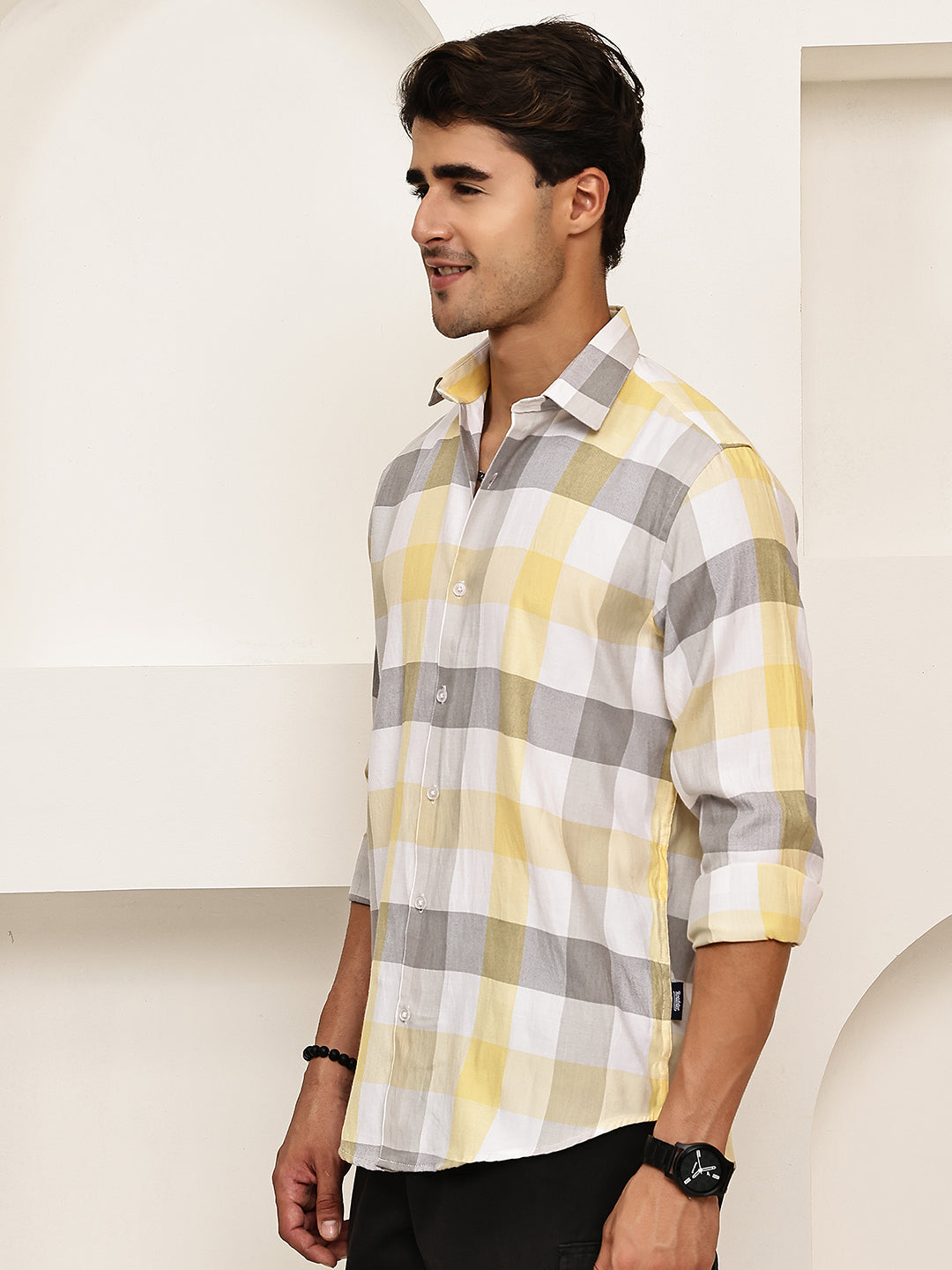 Checked Casual Shirts for Men ( RDSH 022Yellow )