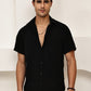 Cotton Blend Short Sleeve Casual Shirt for Men ( RDSH 024Black )