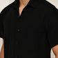 Cotton Blend Short Sleeve Casual Shirt for Men ( RDSH 024Black )