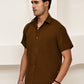 Cotton Blend Short Sleeve Casual Shirt for Men ( RDSH 024Coffee )