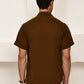 Cotton Blend Short Sleeve Casual Shirt for Men ( RDSH 024Coffee )