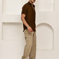 Cotton Blend Short Sleeve Casual Shirt for Men ( RDSH 024Coffee )