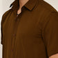 Cotton Blend Short Sleeve Casual Shirt for Men ( RDSH 024Coffee )