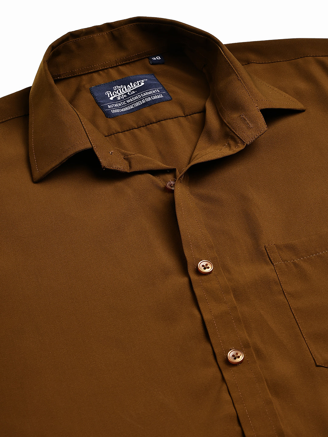 Cotton Blend Short Sleeve Casual Shirt for Men ( RDSH 024Coffee )