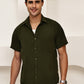 Cotton Blend Short Sleeve Casual Shirt for Men ( RDSH 024Mehndi )