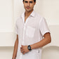Cotton Blend Short Sleeve Casual Shirt for Men ( RDSH 024White )
